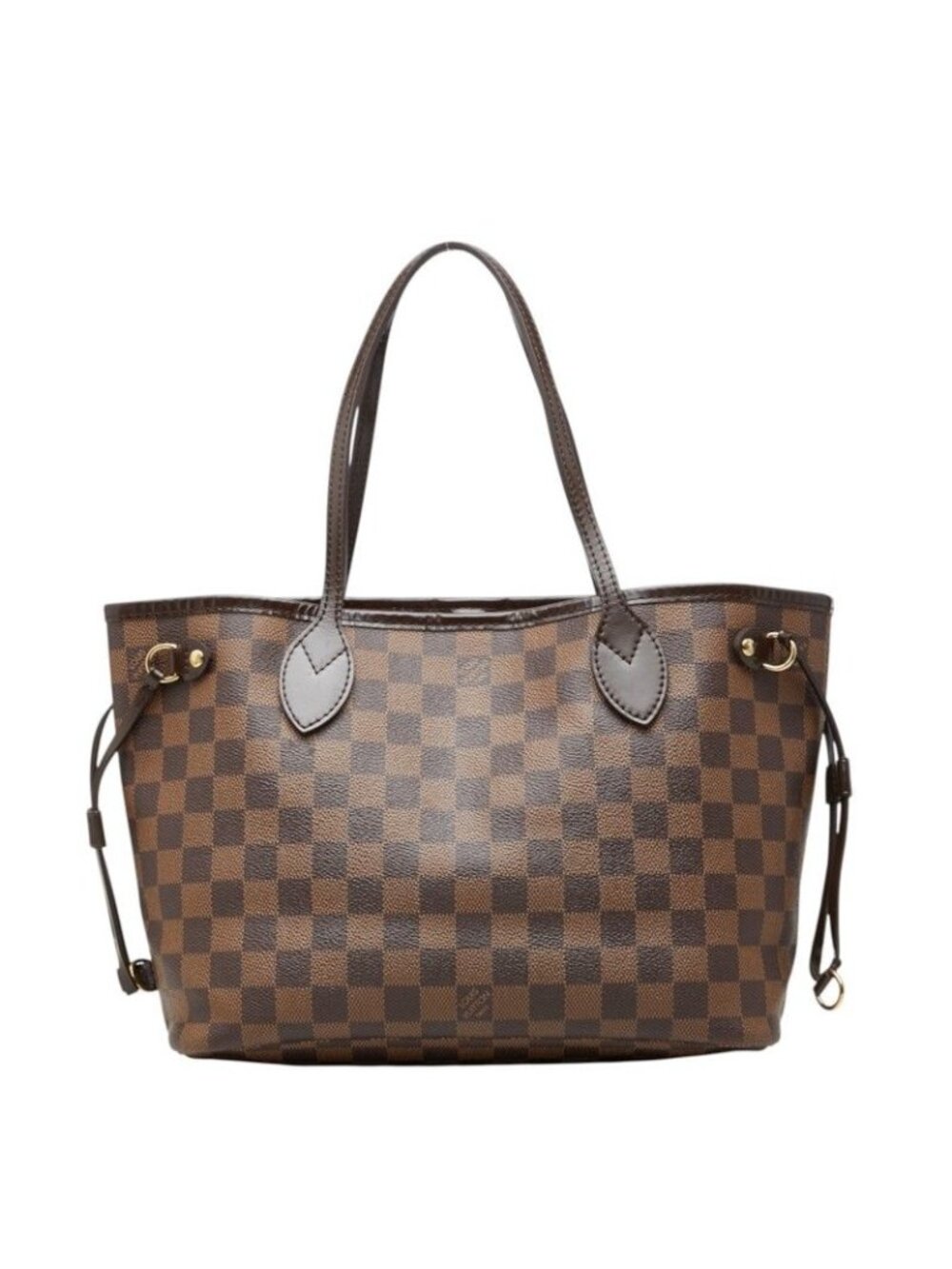 Louis Vuitton Damier Neverfull PM Tote Bag Brown Leather